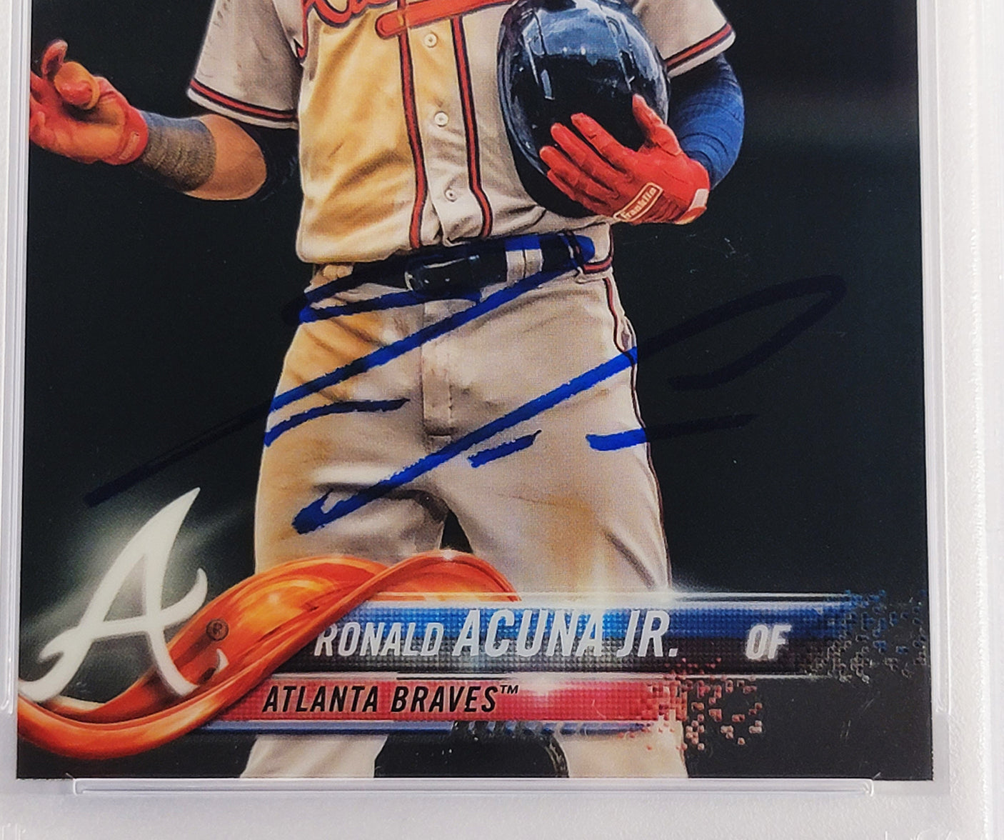 Ronald Acuna Jr. Autographed 2018 Topps Chrome Update Rookie Card #HMT25 Atlanta Braves PSA 9 Auto Grade Mint 9 PSA/DNA #56463089