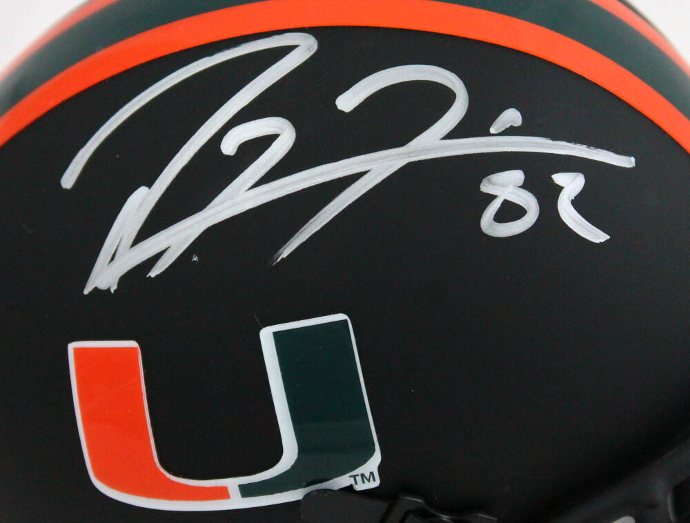 Ray Lewis Autographed Miami Hurricanes Black Schutt Mini Helmet- Beckett W Holo