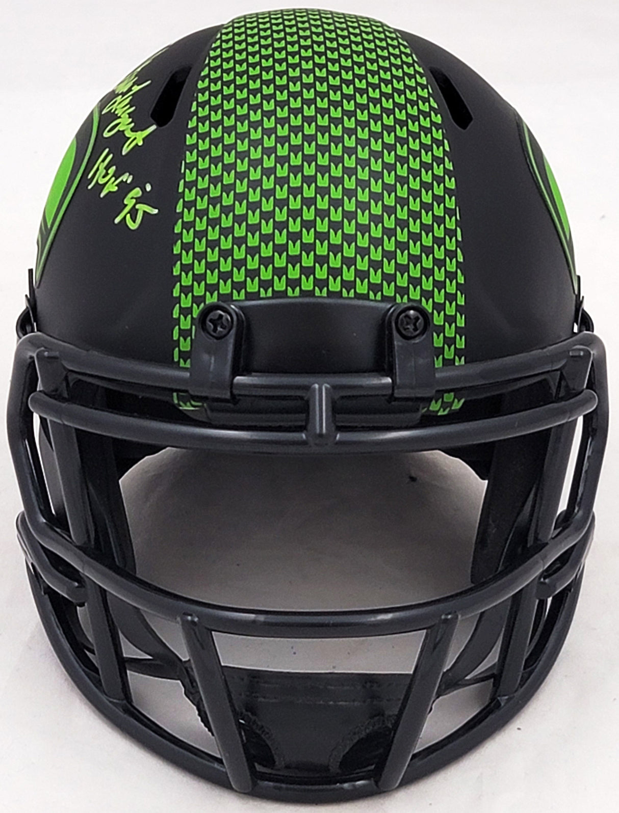 Steve Largent & Jim Zorn Autographed Seattle Seahawks Eclipse Black Speed Mini Helmet MCS Holo Stock #211064