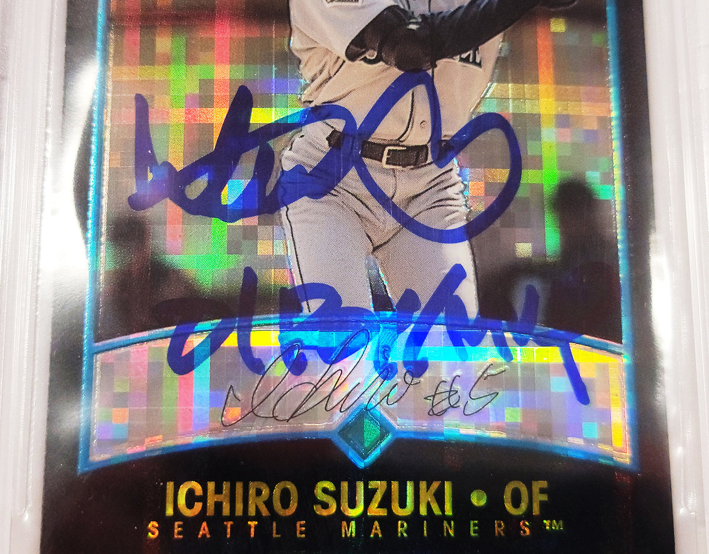 Ichiro Suzuki Autographed 2001 Bowman Chrome X-Fractor English Rookie Card #351A Seattle Mariners BGS 9 Auto Grade Gem Mint 10 "01 ROY/MVP" Beckett BAS #15094354