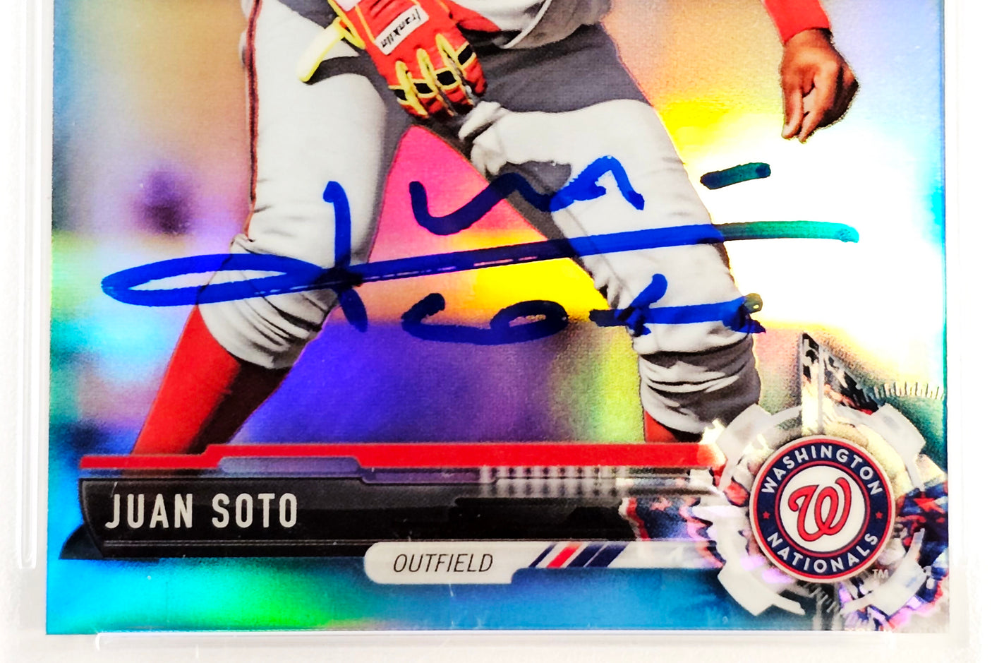 Juan Soto Autographed 2017 Bowman Draft Chrome Sky Blue Refractor Rookie Card #BDC162 New York Mets PSA 9 #238/399 PSA/DNA #61265708