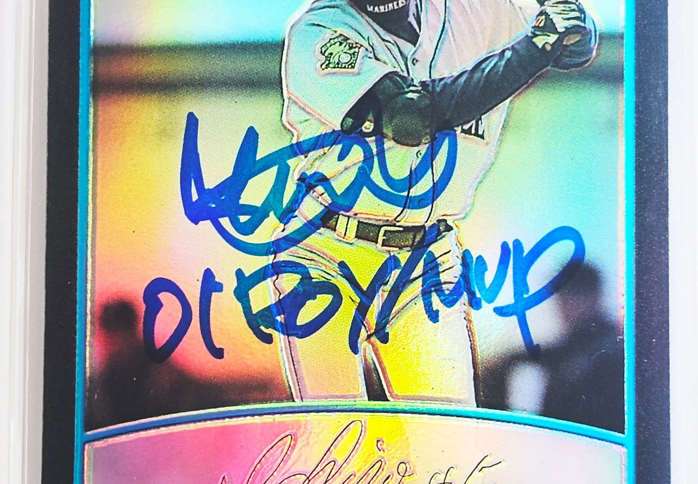 Ichiro Suzuki Autographed 2001 Bowman Chrome Refractor Japanese Rookie Card #351 Seattle Mariners Auto Grade Gem Mint 10 "01 ROY/MVP" Beckett BAS #15682135