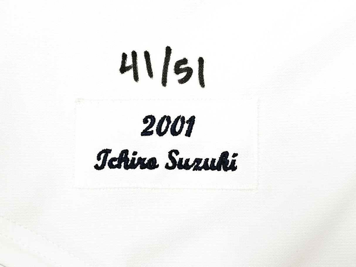 Seattle Mariners Ichiro Suzuki Autographed White Authentic Mitchell & Ness 2001 All Star Patch Jersey Size 44 "MLB Debut 4-2-01" IS Holo Stock #217972