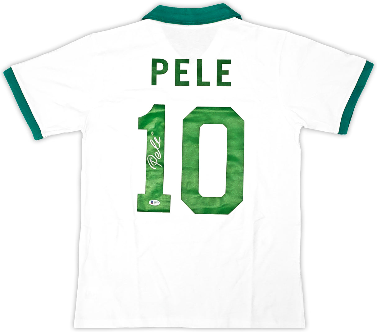 New York Cosmos Pele Autographed White Jersey Beckett BAS Stock #194364