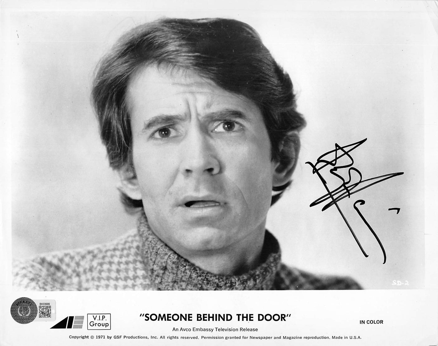 Anthony Perkins Someone Behind the Door Authentic Signed 8x10 Photo BAS #BK03999