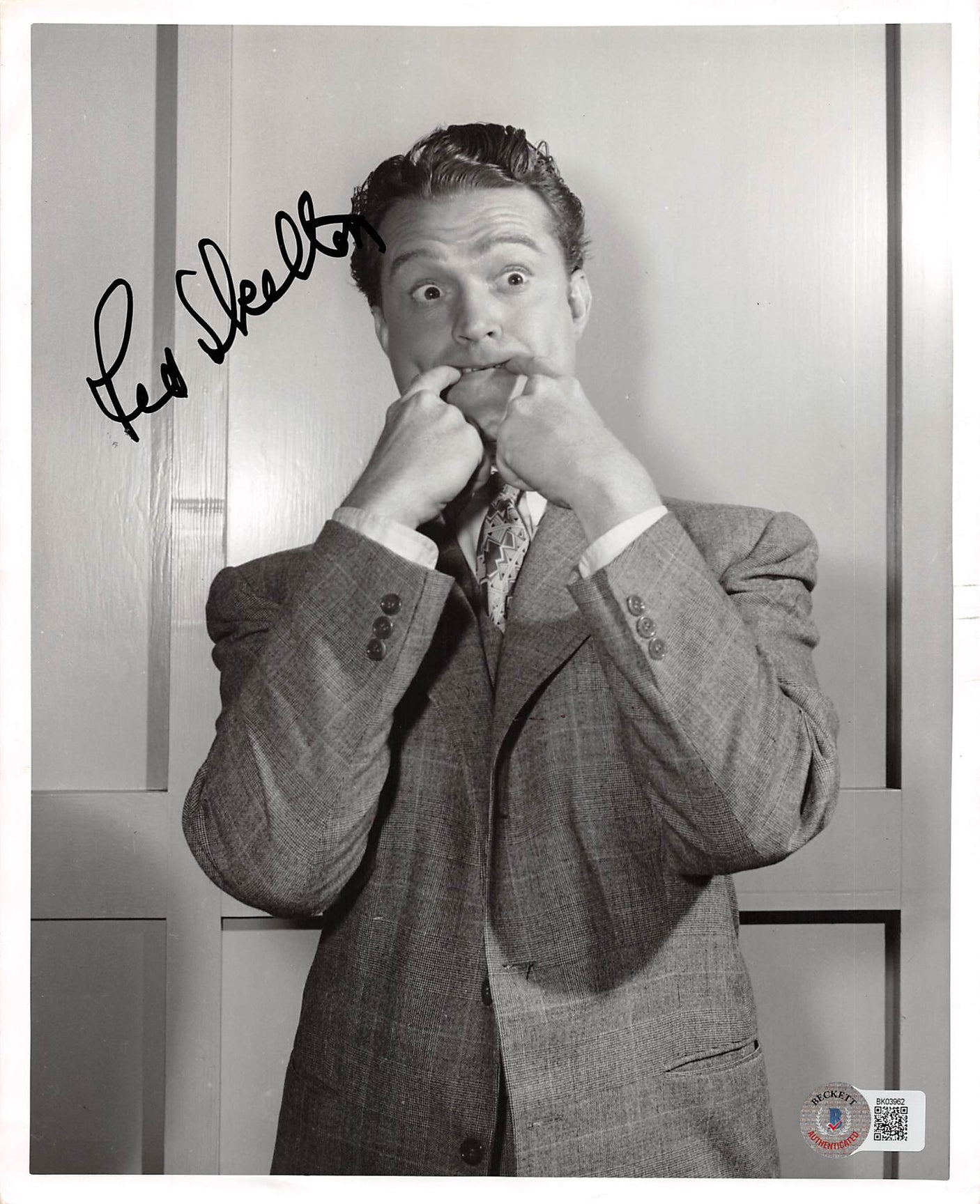 Red Skelton Whistling in Brooklyn Authentic Signed 8x10 Photo BAS #BK03962