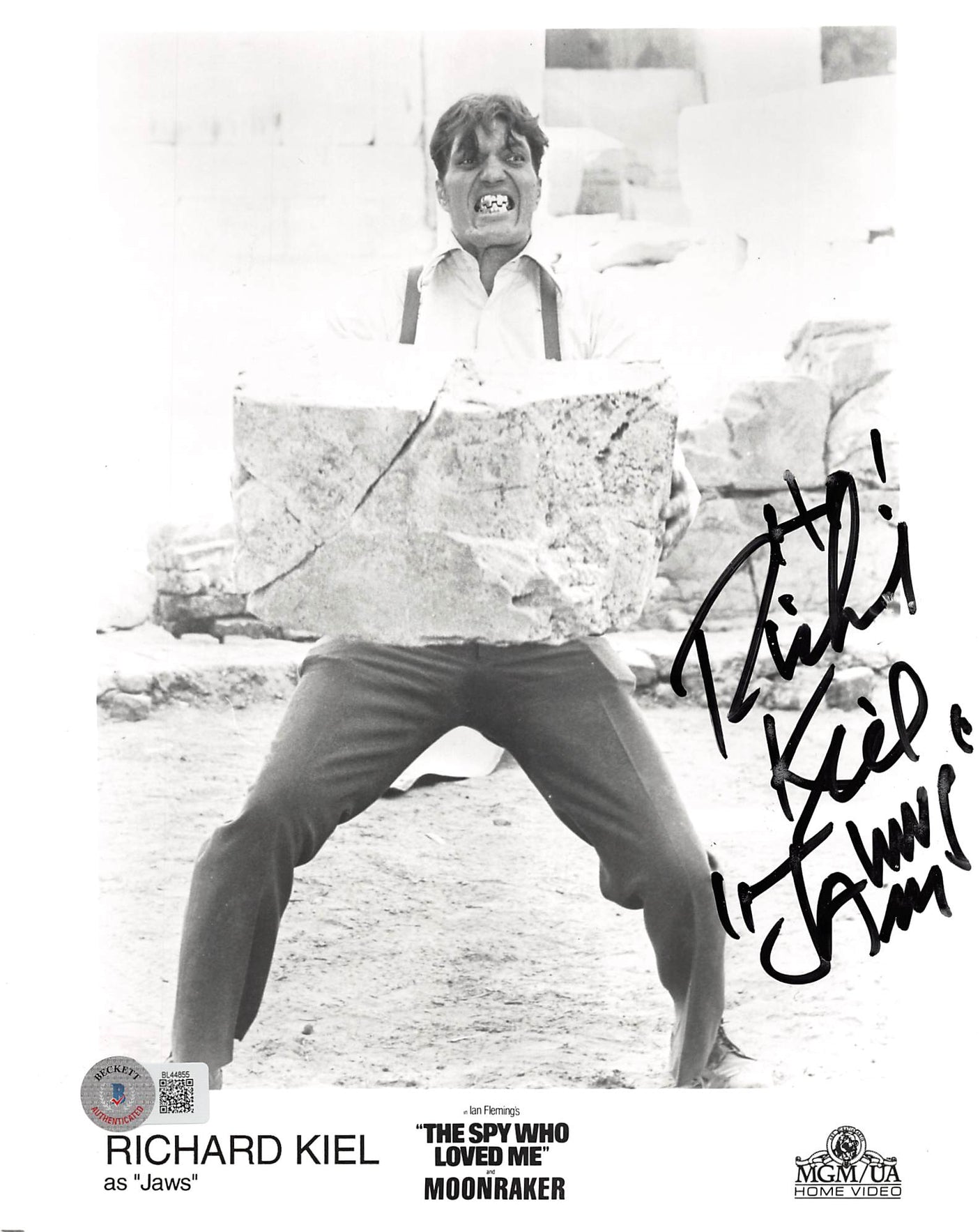 Richard Kiel 007 James Bond Spy Who Loved Me Jaws Signed 8x10 Photo BAS #BL44855