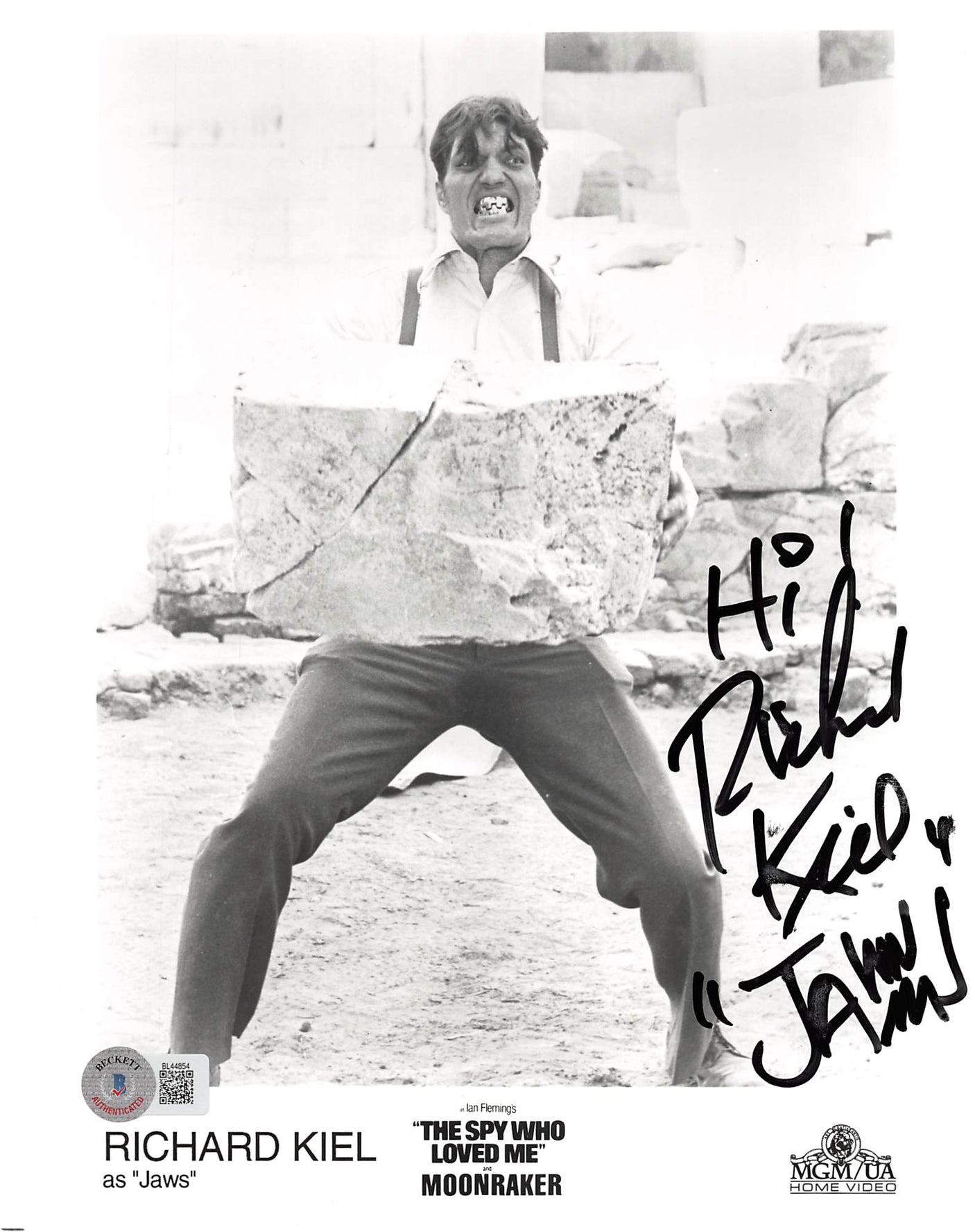Richard Kiel 007 James Bond Spy Who Loved Me Jaws Signed 8x10 Photo BAS #BL44854