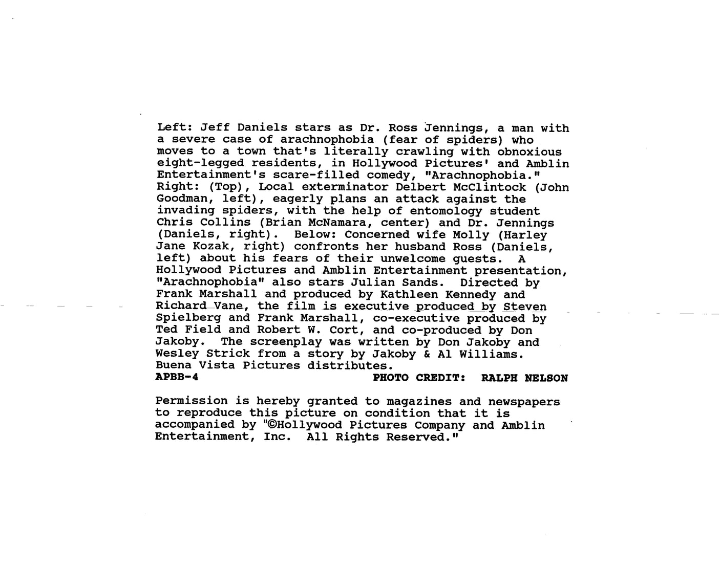 John Goodman Arachnophobia Authentic Signed 8x10 Photo Autographed BAS #BK03827