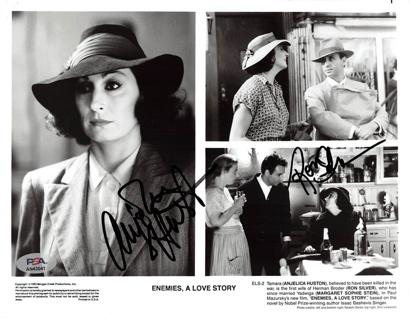 Anjelica Huston & Ron Silver Authentic Signed 8x10 Photo PSA/DNA #AN43041