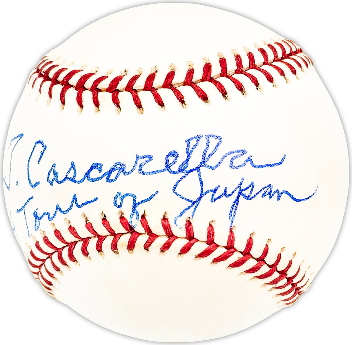 Joe Cascarella Autographed Official AL Baseball Boston Red Sox "1934 Tour of Japan" Beckett BAS QR #BM25289