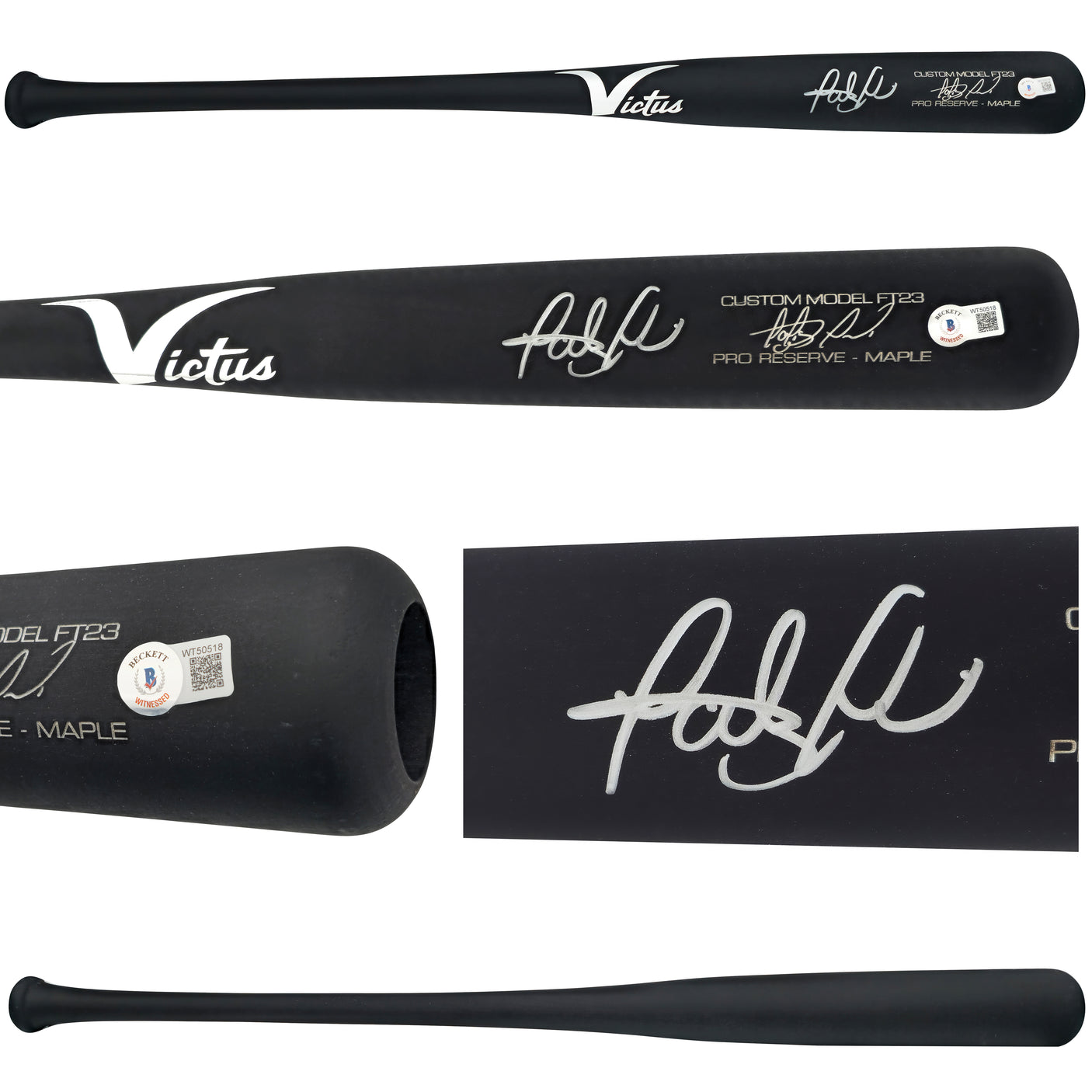 Fernando Tatis Jr. Autographed Matte Black Victus Game Model Baseball Bat San Diego Padres Beckett BAS QR Stock #201950