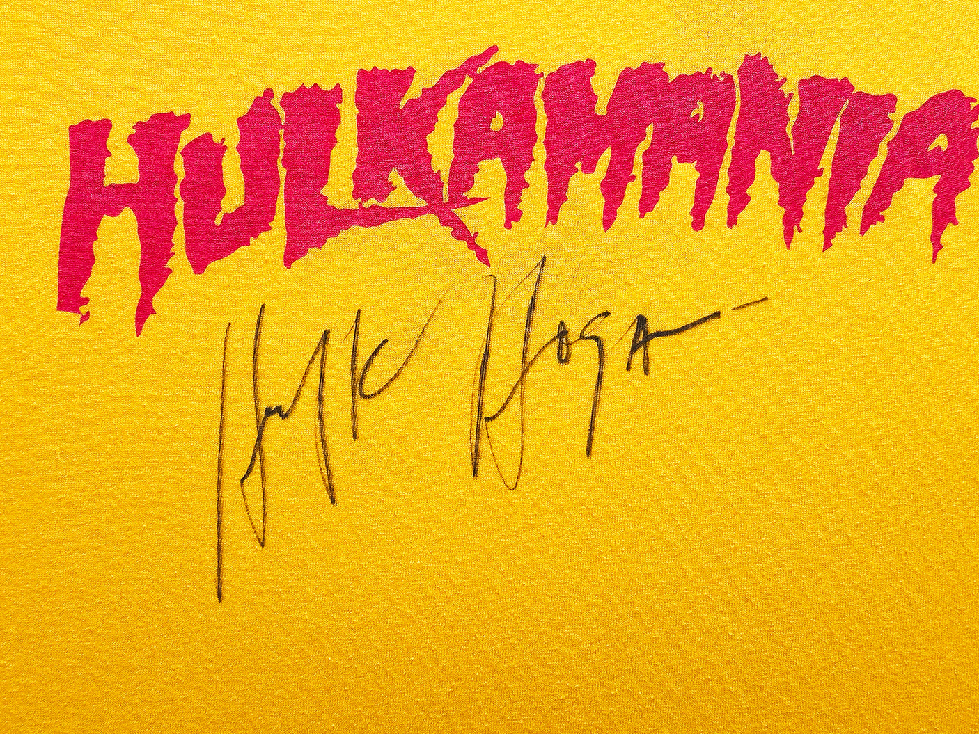 WWE Hulk Hogan Autographed Framed Yellow Shirt JSA Stock #234596