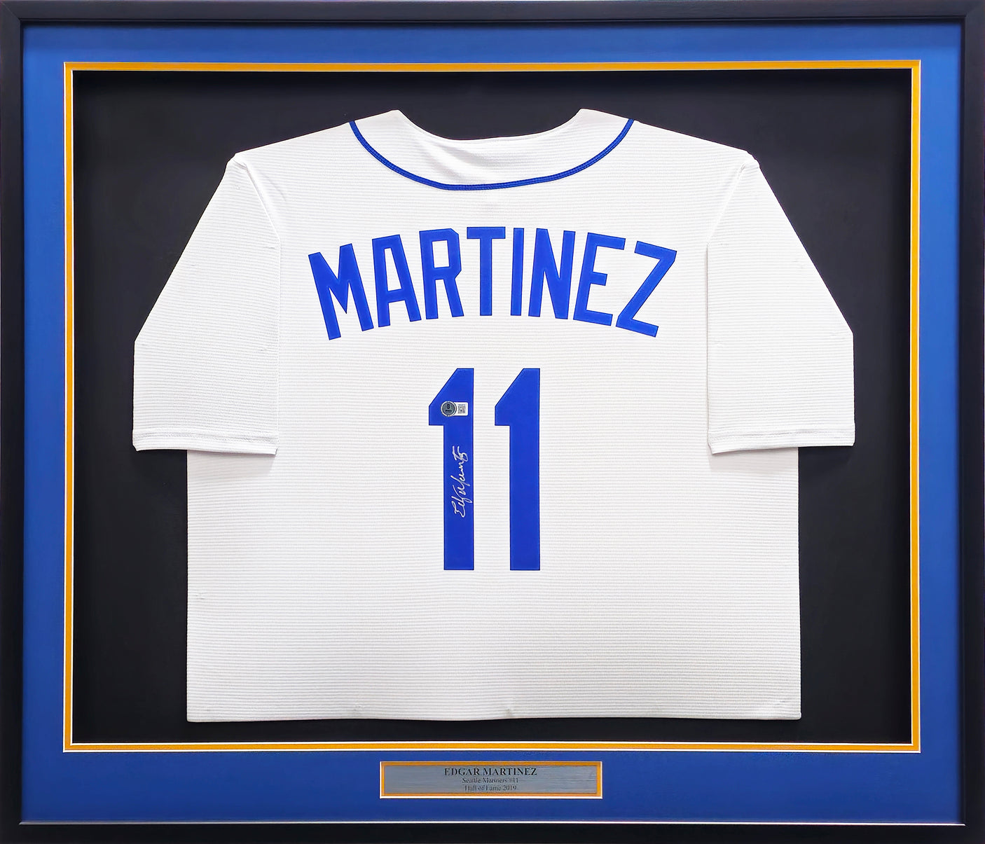 Seattle Mariners Edgar Martinez Autographed Framed White Nike Cooperstown Collection Jersey Beckett BAS Witness Stock #233876