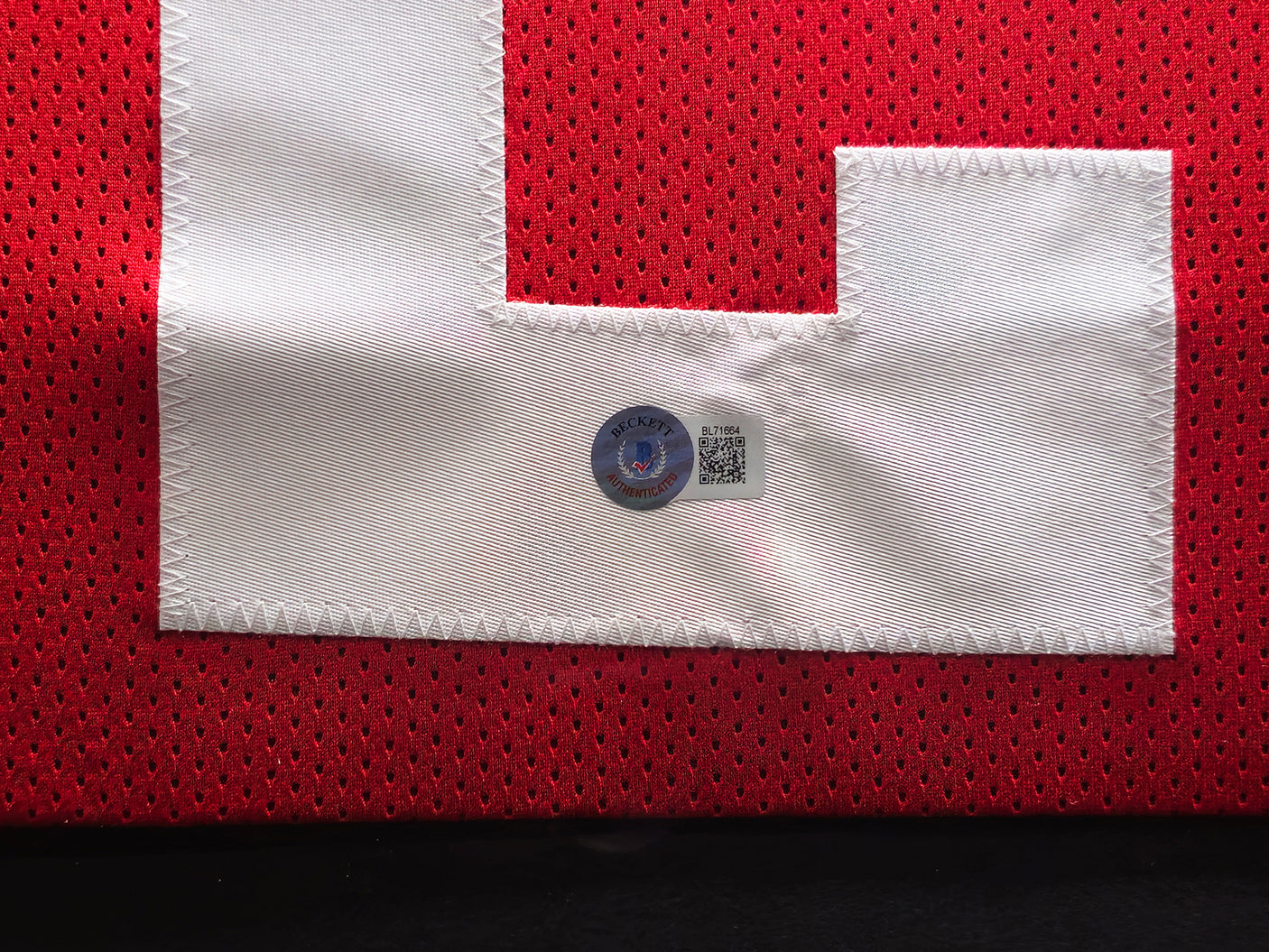 San Francisco 49ers Christian McCaffrey Autographed Framed Red Jersey Beckett BAS QR Stock #234595