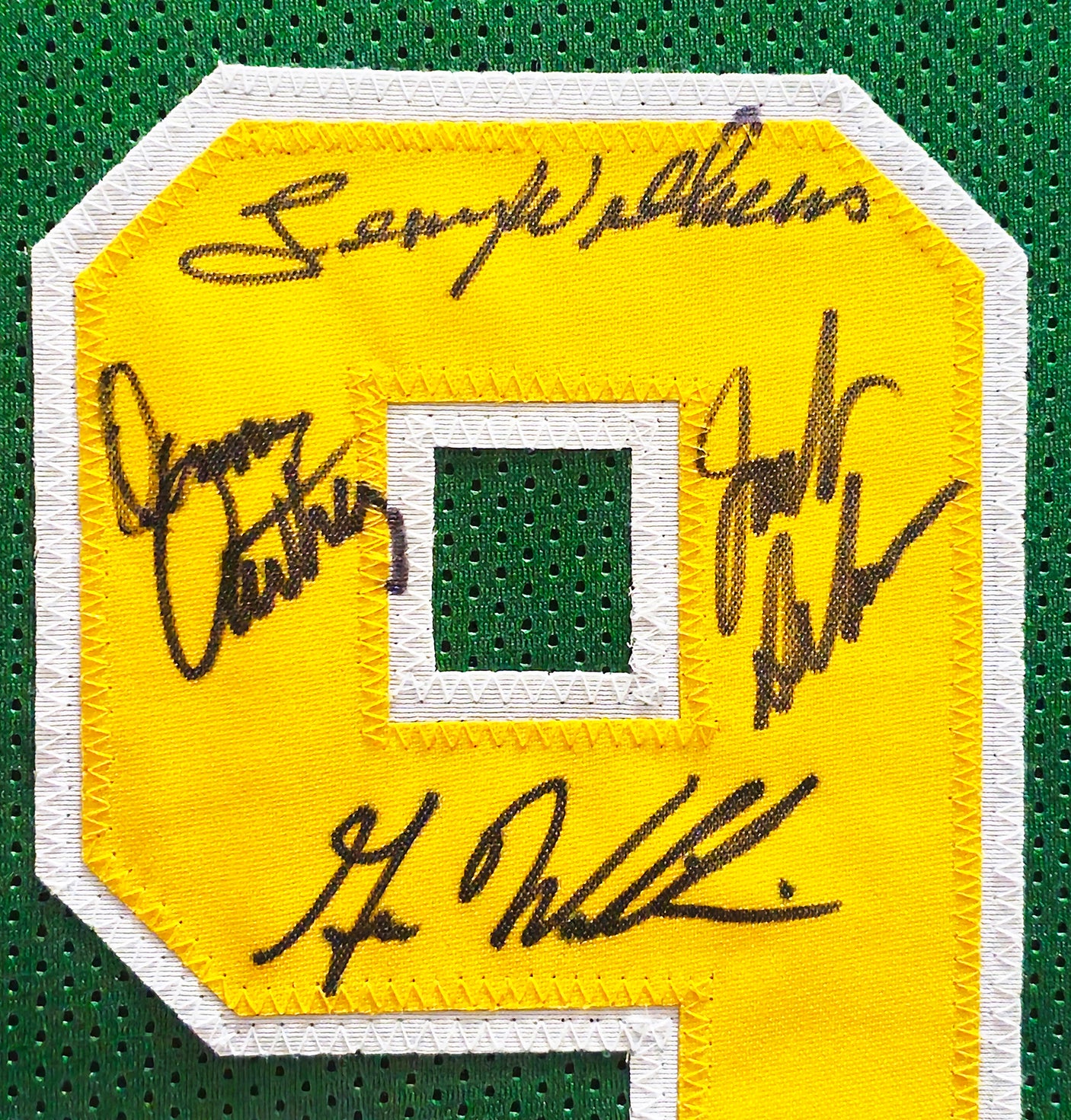 1978-79 NBA Champions Seattle Supersonics Multi Signed Autographed Framed Green Jersey With 9 Signatures Including Lenny Wilkens, Fred Brown & Gus Williams MCS Holo Stock #233872