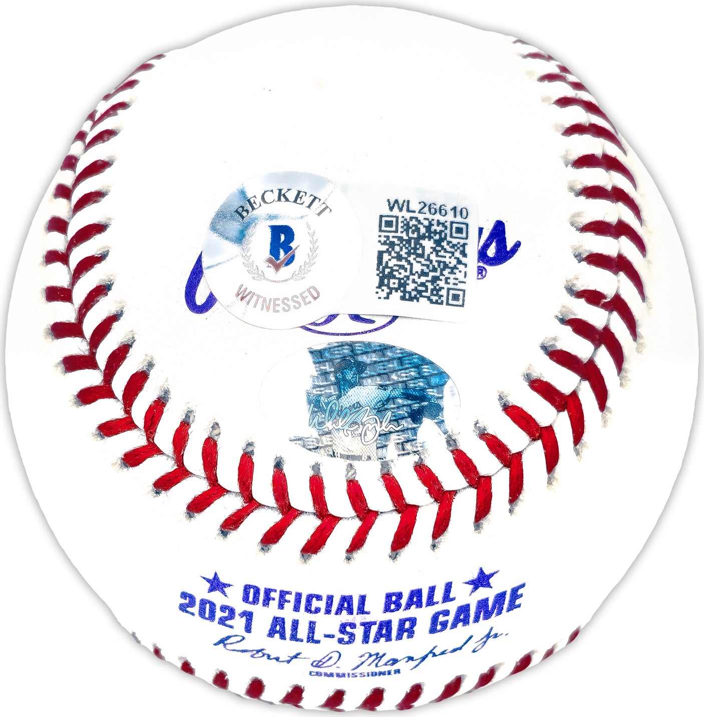 Walker Buehler Autographed Official 2021 All Star Game MLB Baseball Dodgers, Red Sox Beckett BAS QR Stock #203869