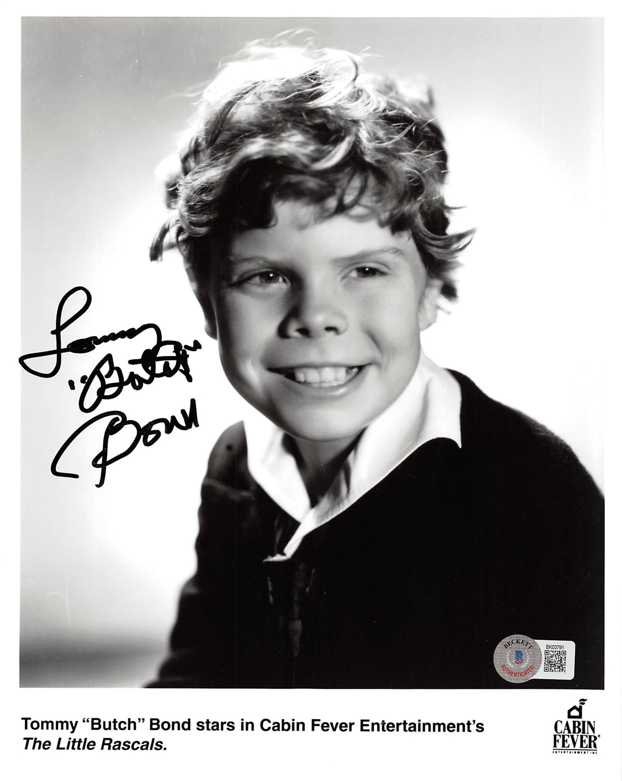 Tommy Bond The Little Rascals "Butch" Authentic Signed 8x10 Photo BAS #BK03791
