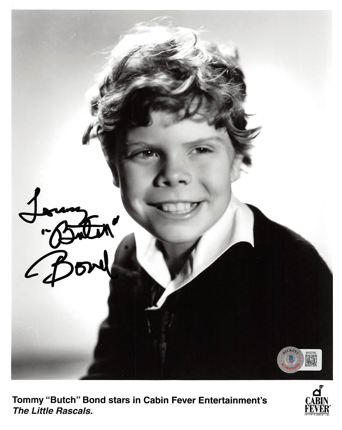 Tommy Bond The Little Rascals "Butch" Authentic Signed 8x10 Photo BAS #BK03790