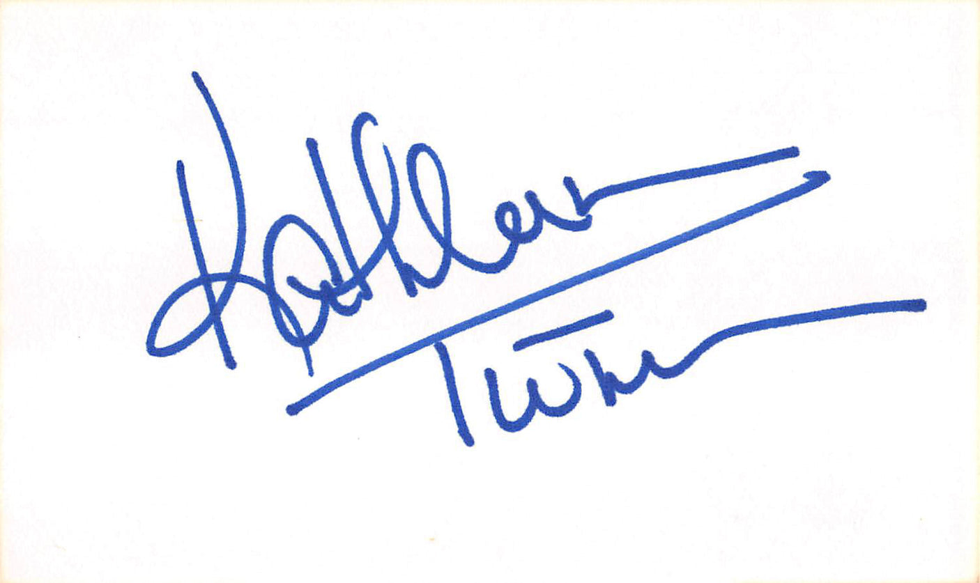 Kathleen Turner Romancing the Stone Authentic Signed 3x5 Index Card BAS #BL96259