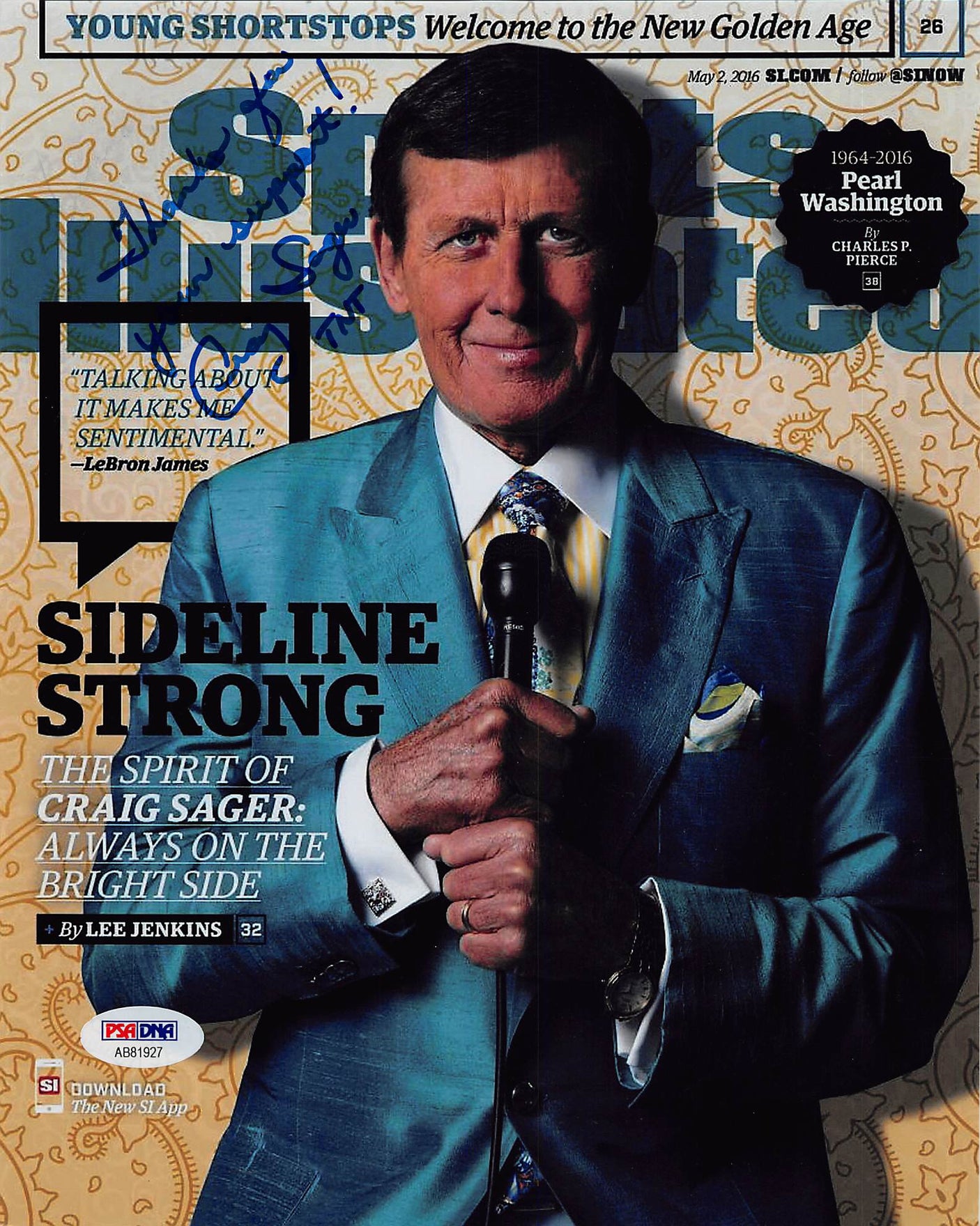 Craig Sager Sports Illustrated "TNT" Signed 8x10 Photo PSA/DNA #AB81927