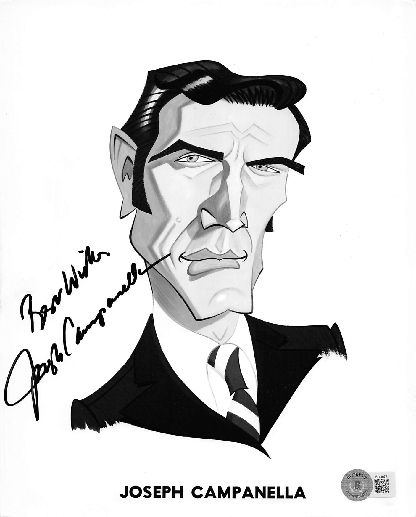 Joseph Campanella Mannix "Best Wishes" Authentic Signed 8x10 Photo BAS #BL44672