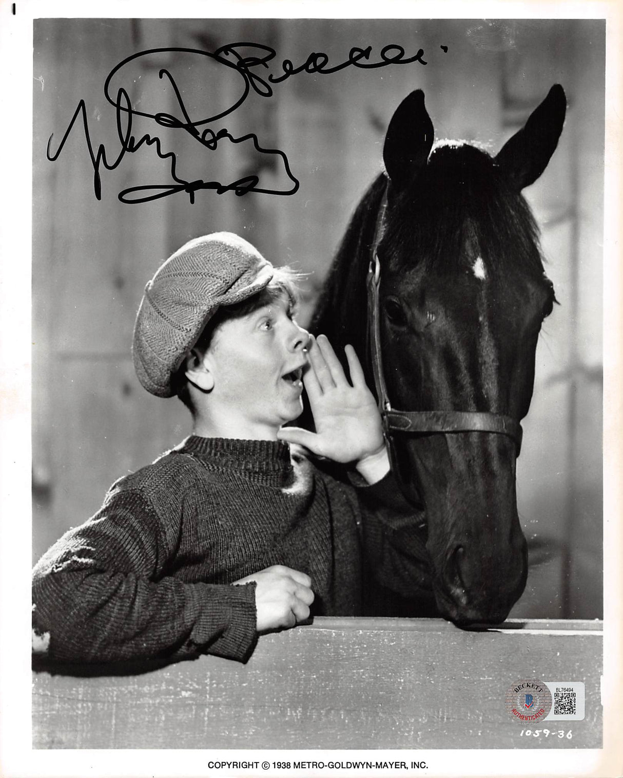 Mickey Rooney Stablemates Authentic Signed 8x10 Photo Autographed BAS #BL76494