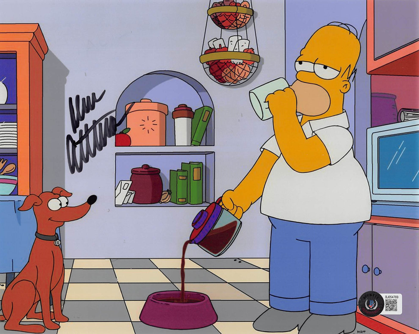 Dan Castellaneta The Simpsons Authentic Signed 8x10 Horizontal Coffee Photo BAS