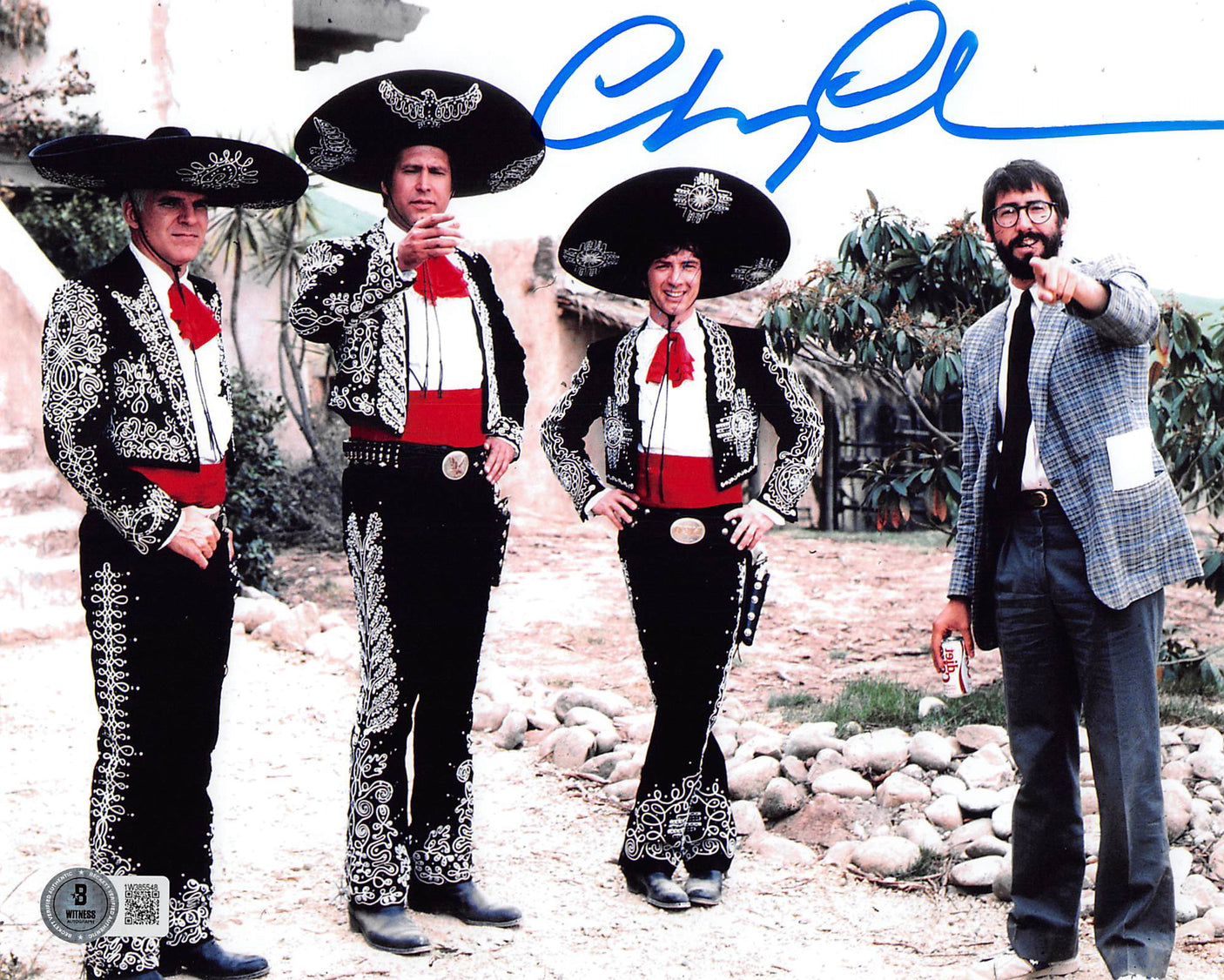 Chevy Chase Three Amigos! Signed 8x10 Photo w/ John Landis BAS Witnessed