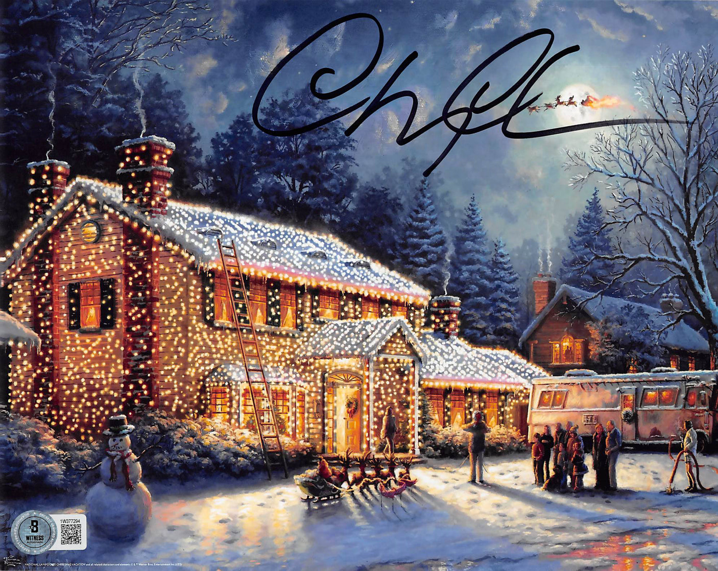 Chevy Chase Christmas Vacation Signed 8x10 Christmas Lights Photo BAS Witness 1
