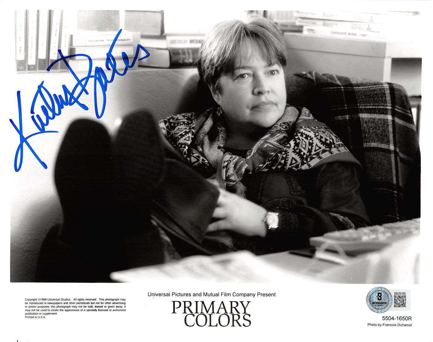 Kathy Bates Primary Colors Authentic Signed 8x10 Photo Autographed BAS #BN29165