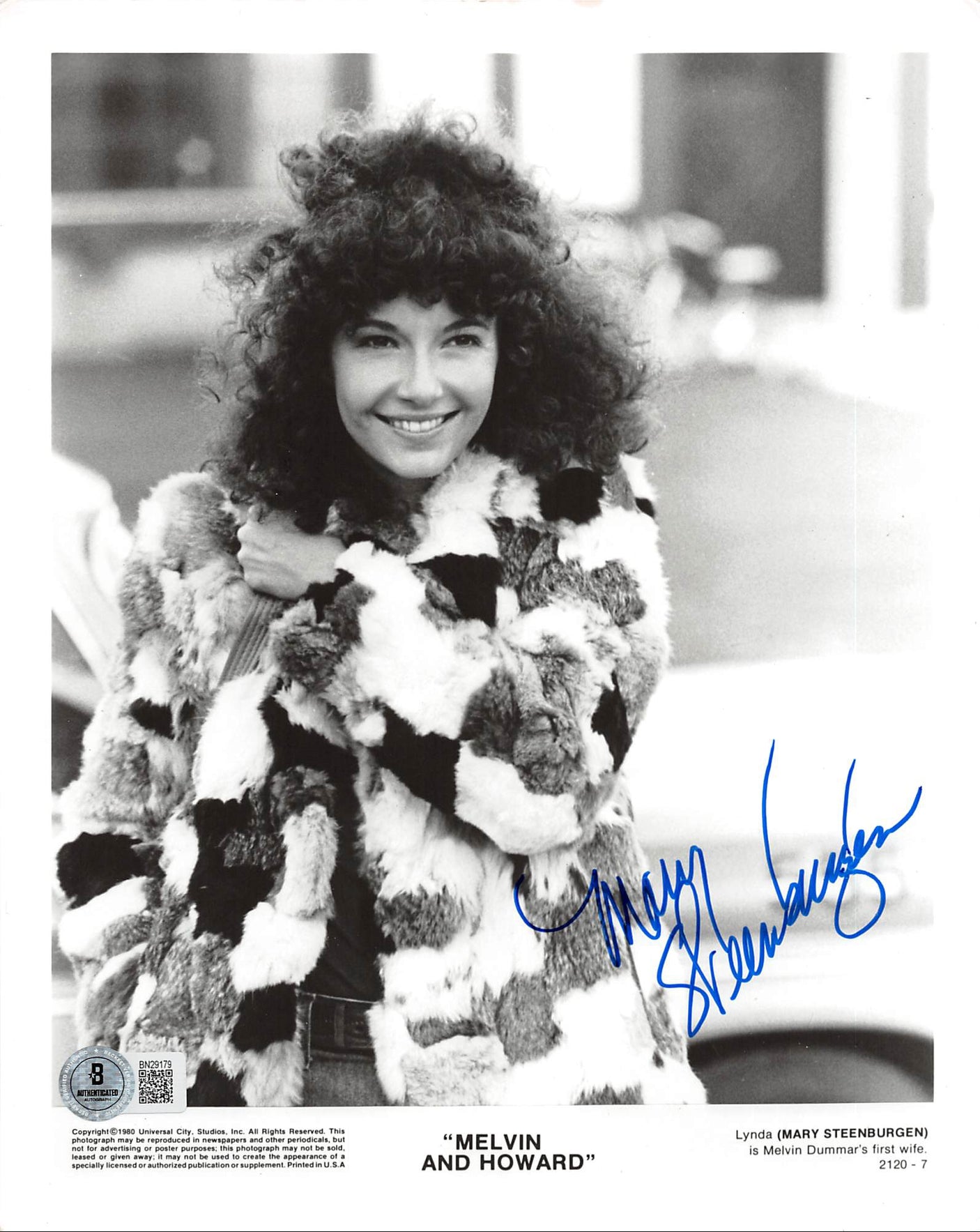 Mary Steenburgen Melvin and Howard Authentic Signed 8x10 Photo BAS #BN29179