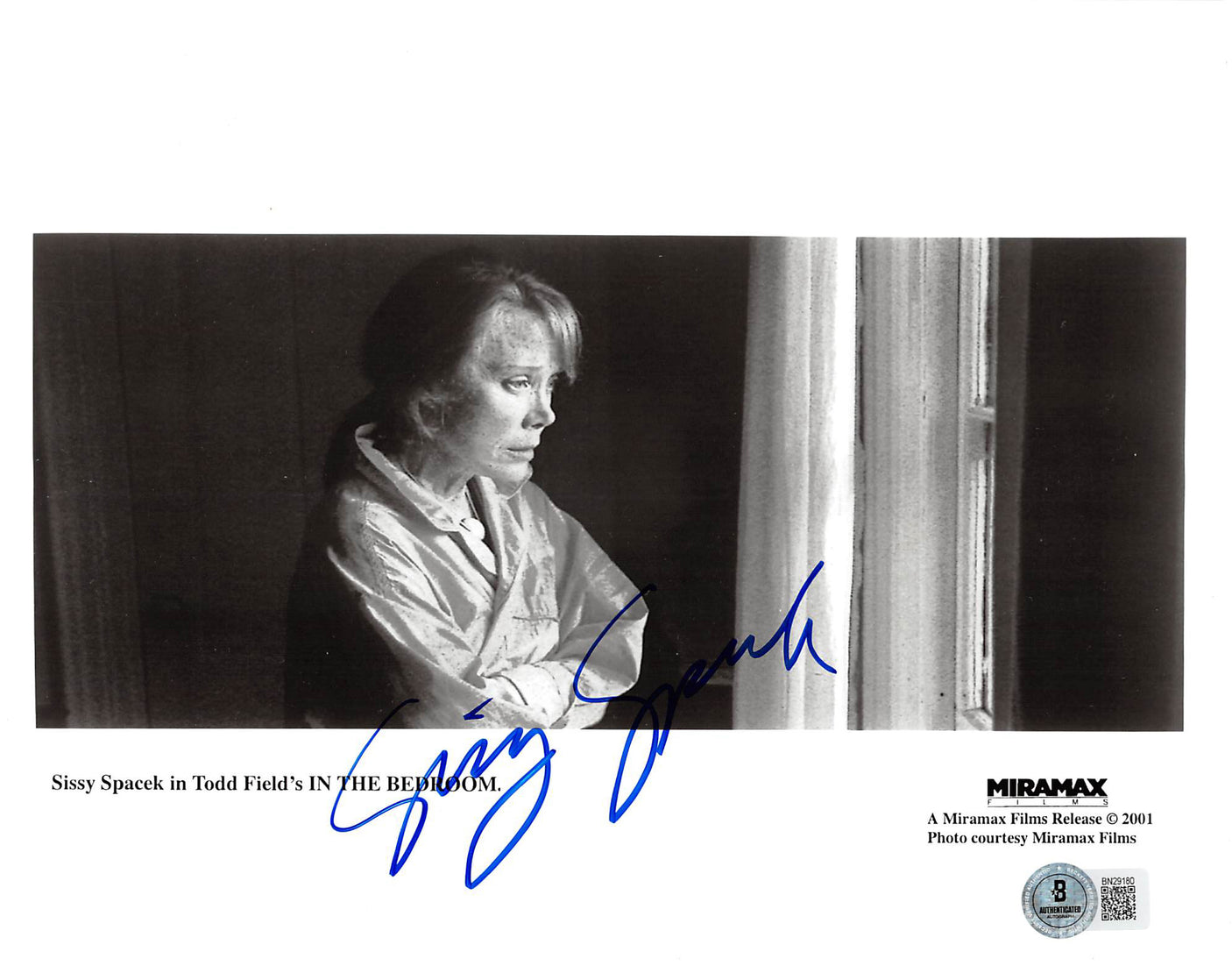 Sissy Spacek In the Bedroom Authentic Signed 8x10 Photo BAS #BN29180