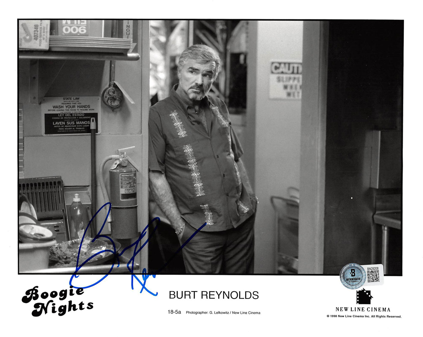 Burt Reynolds Boogie Nights Authentic Signed 8x10 Photo Autographed BAS #BN29208