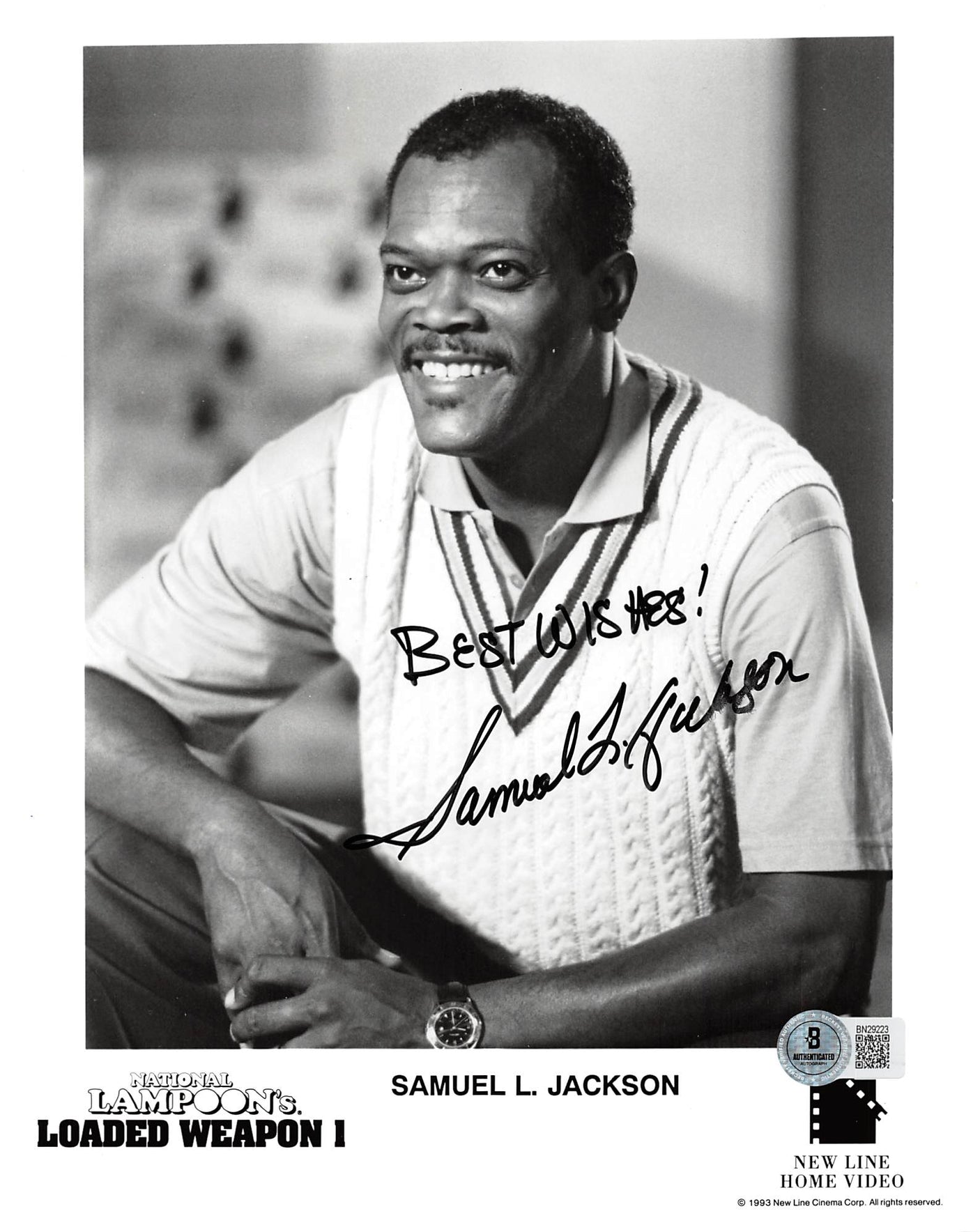 Samuel L. Jackson Loaded Weapon 1 "Best Wishes!" Signed 8x10 Photo BAS #BN29223