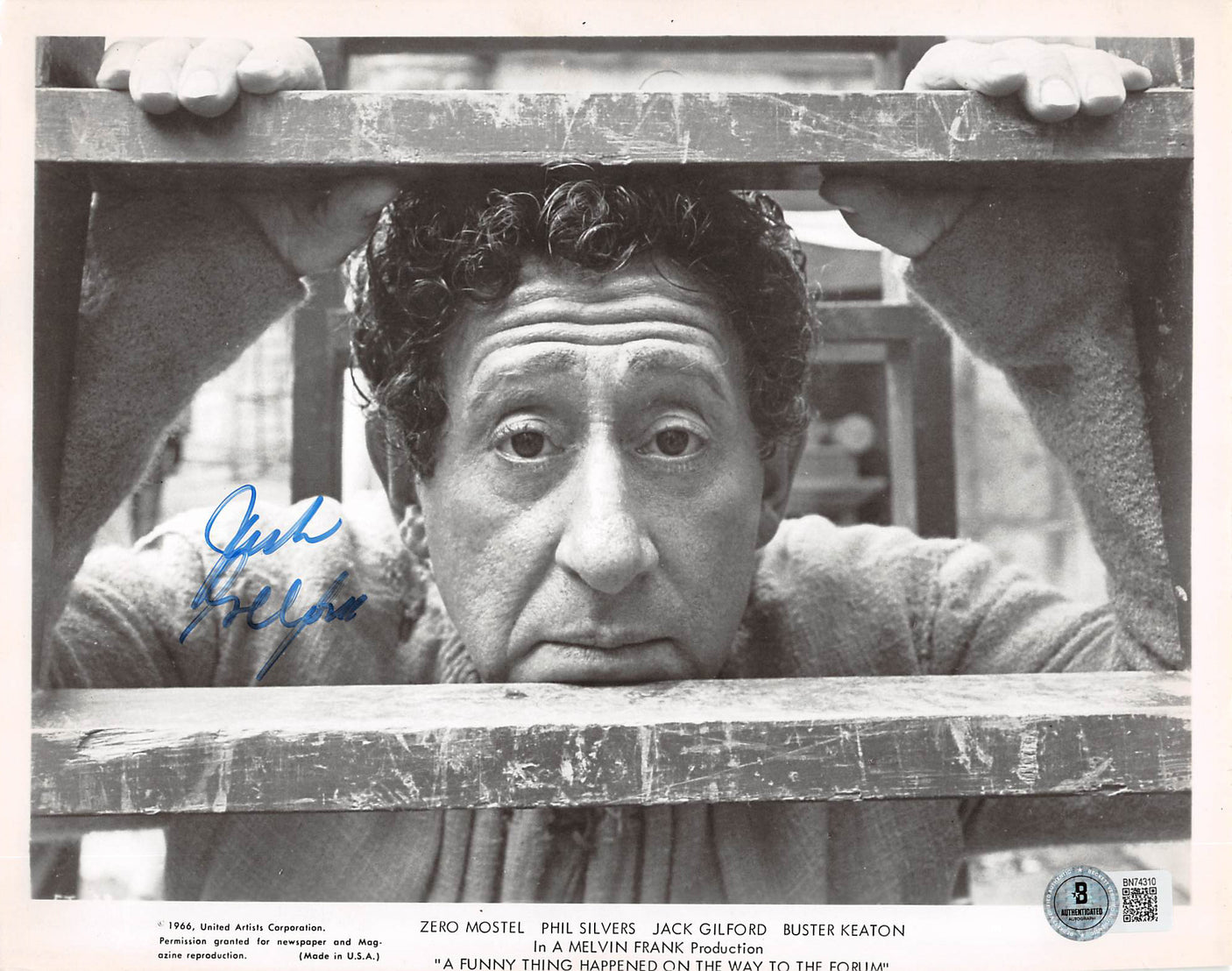 Jack Gilford A Funny Thing; the Forum Authentic Signed 8x10 Photo BAS #BN74310