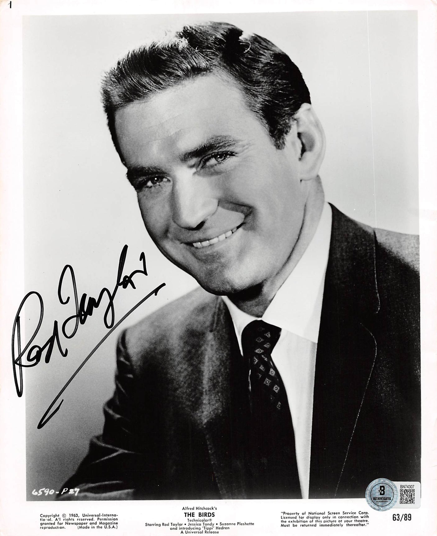 Rod Taylor The Birds Authentic Signed 8x10 Photo Autographed BAS #BN74307