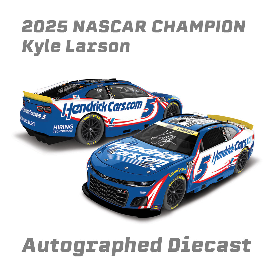 PRE-ORDER Kyle Larson Signed 2025 HendrickCars.com NASCAR Cup Series Champion 1:24 Diecast (PA)