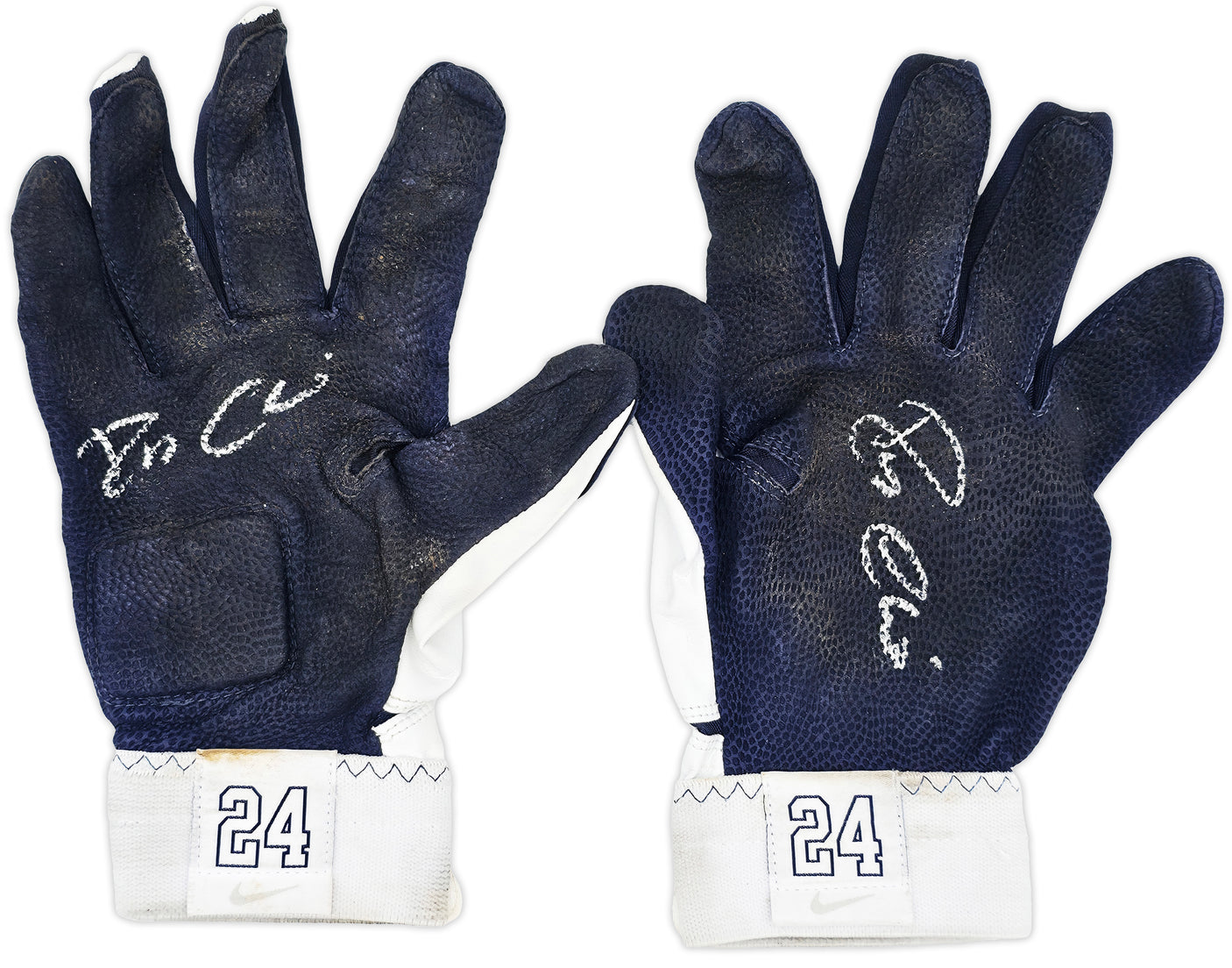 Robinson Cano Autographed Pair of Game Used White & Navy Blue Nike Batting Gloves New York Yankees PSA/DNA Stock #239113