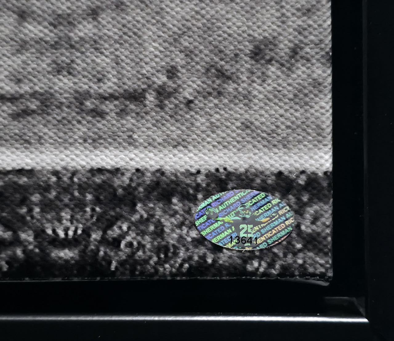 Richard Sherman Autographed Framed 20x30 Canvas Photo Seattle Seahawks The Tip RS Holo Stock #94468