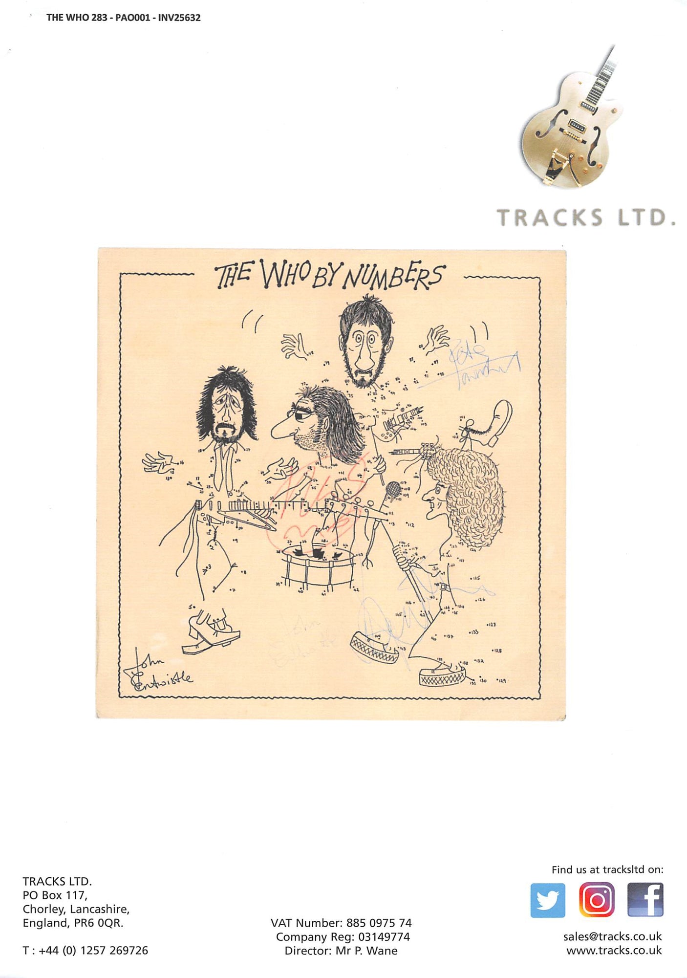 The Who (4) Moon, Entwistle, Townshend & Daltrey Signed Album Cover BAS #AD78263