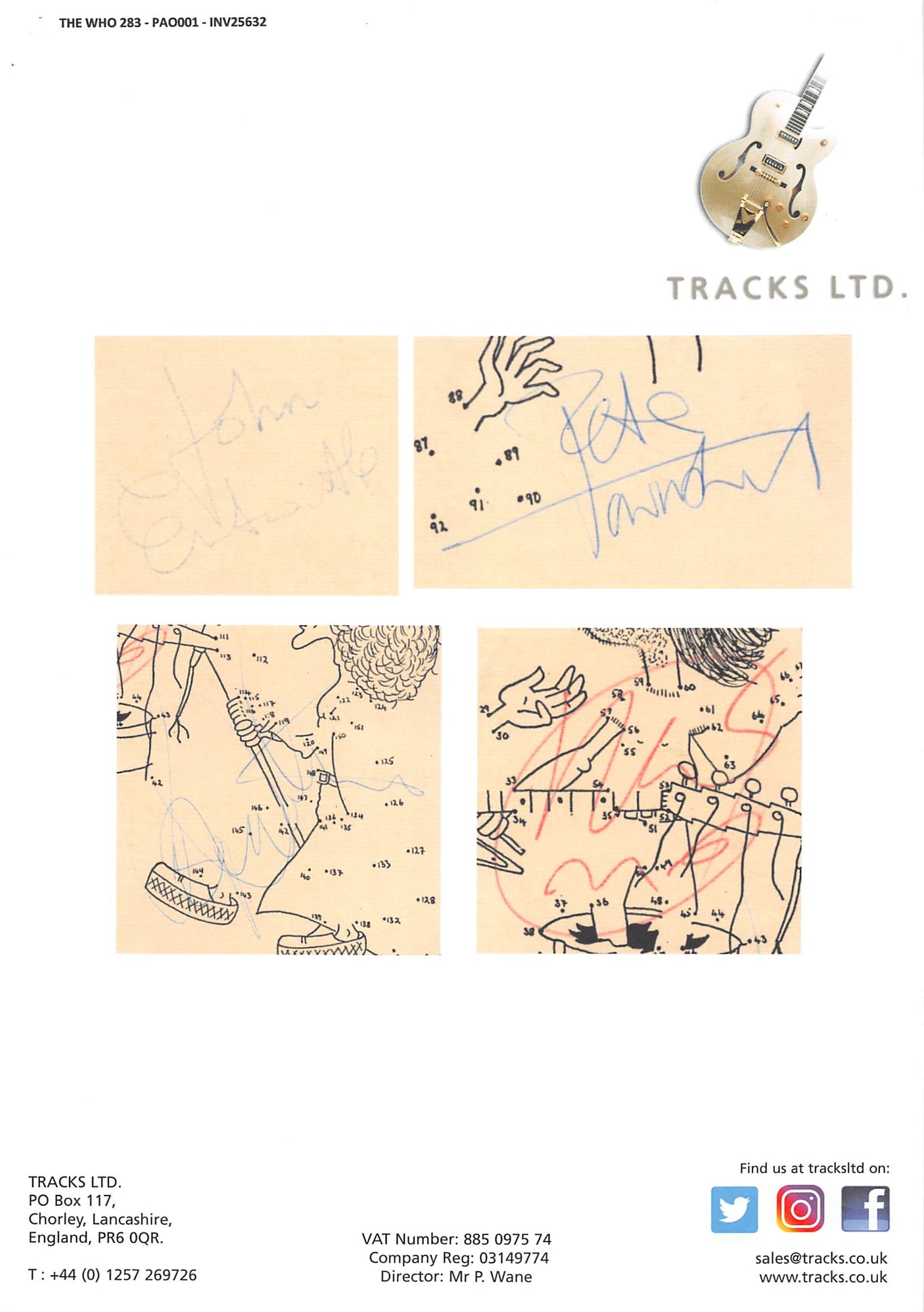 The Who (4) Moon, Entwistle, Townshend & Daltrey Signed Album Cover BAS #AD78263