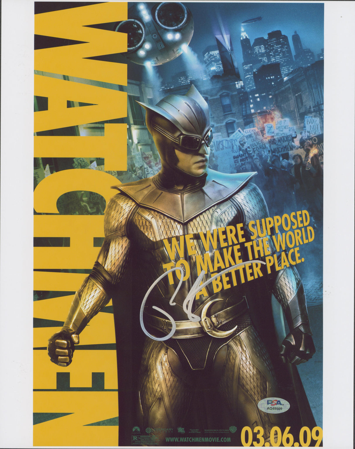 Patrick Wilson Watchmen Authentic Signed 11x14 Vertical Photo PSA/DNA #AQ49509