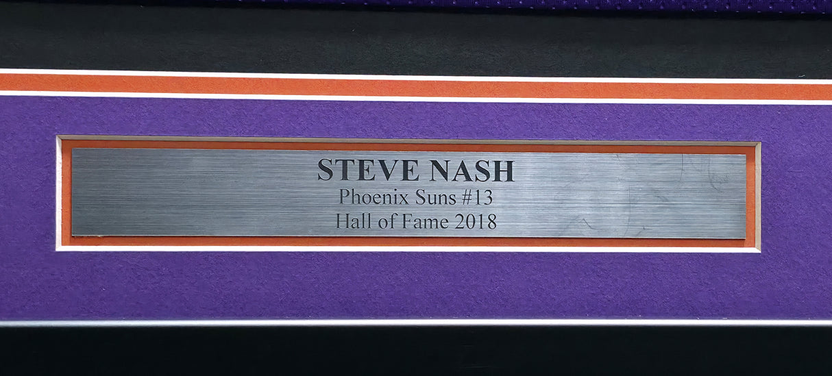 Phoenix Suns Steve Nash Autographed Framed Purple Jersey Beckett BAS Witness Stock #267457