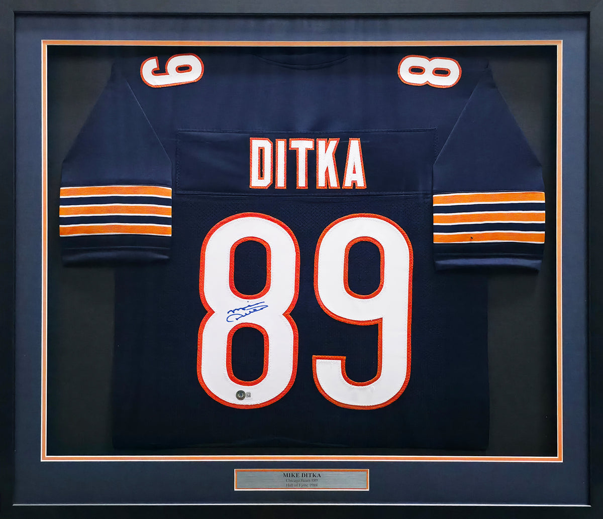 Chicago Bears Mike Ditka Autographed Framed Blue Jersey Beckett BAS Witness Stock #267812