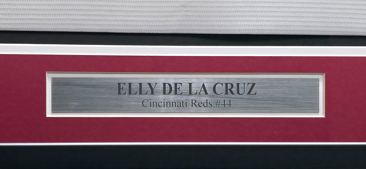 Cincinnati Reds Elly De La Cruz Autographed Framed White Nike Jersey Beckett BAS QR Stock #267810