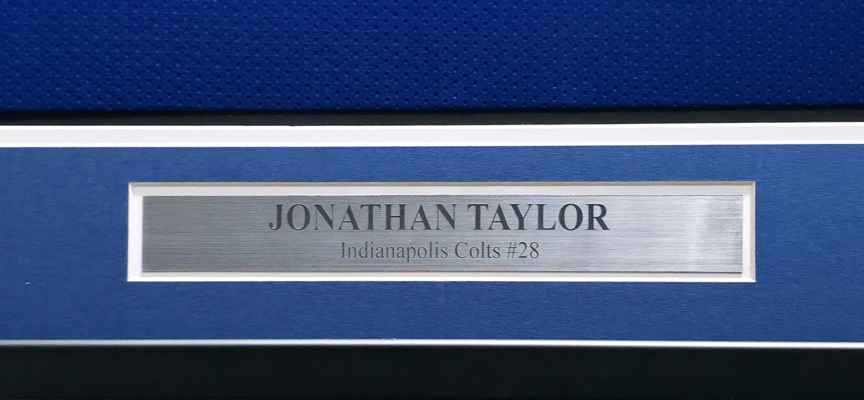 Indianapolis Colts Jonathan Taylor Autographed Framed Blue Jersey Beckett BAS Witness Stock #267811