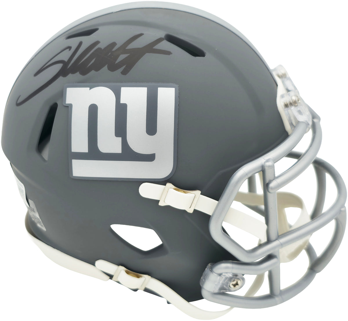 Cam Skattebo Autographed New York Giants Slate Gray Speed Mini Helmet Beckett BAS QR Stock #267943