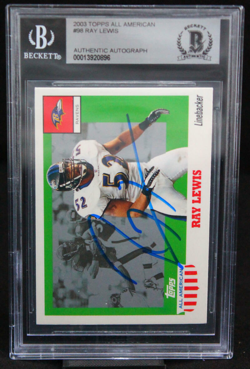 2003 Topps All American #98 Ray Lewis Baltimore Ravens BGS Autograph 10