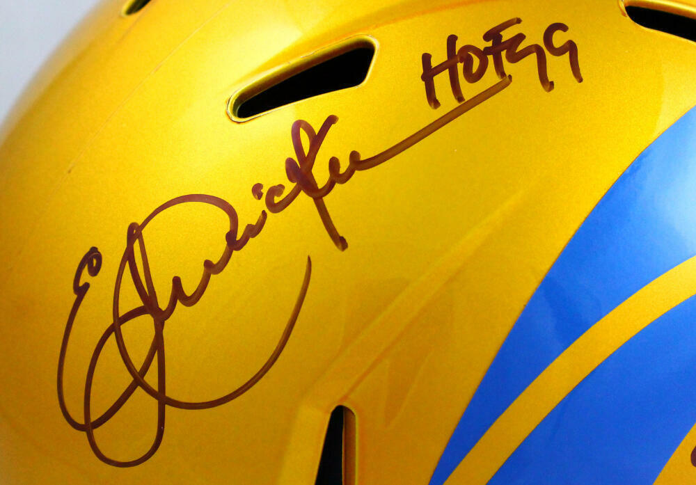 Eric Dickerson Autographed Rams Flash Speed F/S Helmet w/2 Insc.-BeckettW Holo